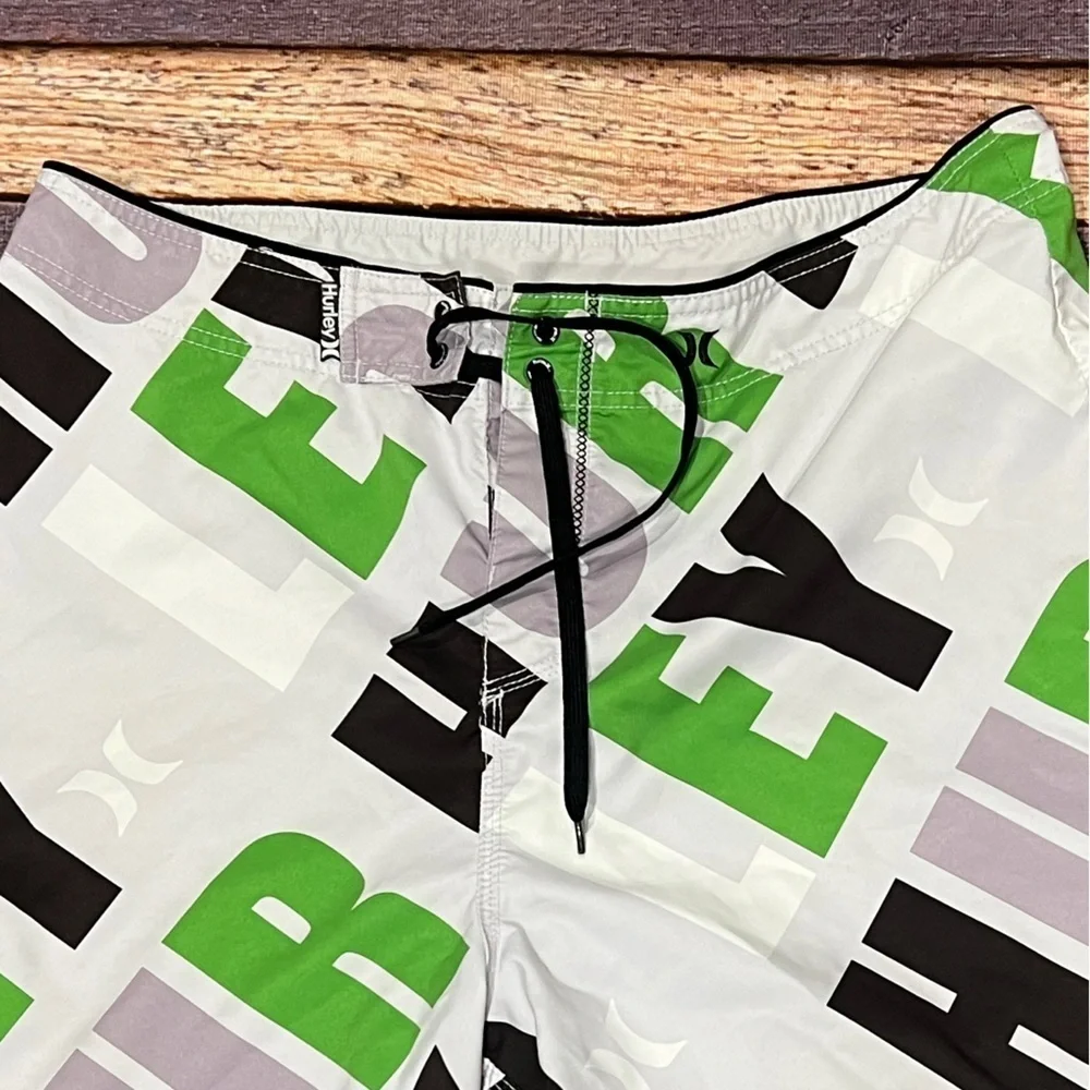 Hurley Board Shorts Mens Swim Surfer Swim Suit Geometric Pattern Summer